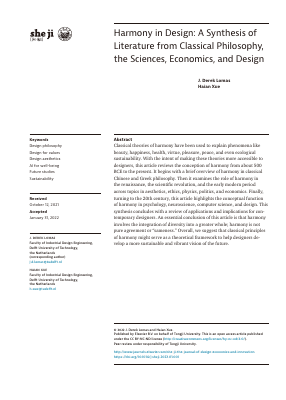 Harmony in Design: A Synthesis of Literature from Classical Philosophy, the Sciences, Economics, and Design