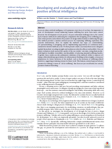 Developing and Evaluating a Design Method for Positive Artificial Intelligence