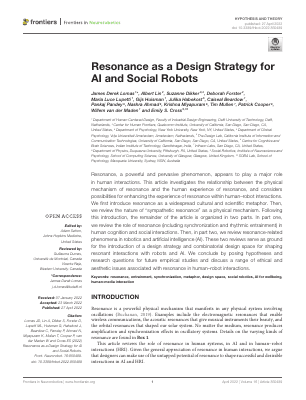 Resonance as a Design Strategy for AI and Social Robots