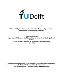 Effects of Adaptive Conversational User Interfaces on Enjoyment and Engagement while assessing Wellbeing