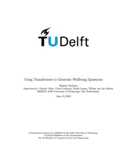 Using Transformers to Generate Wellbeing Questions